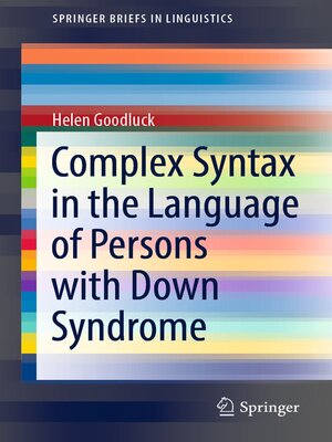 cover image of Complex Syntax in the Language of Persons with Down Syndrome